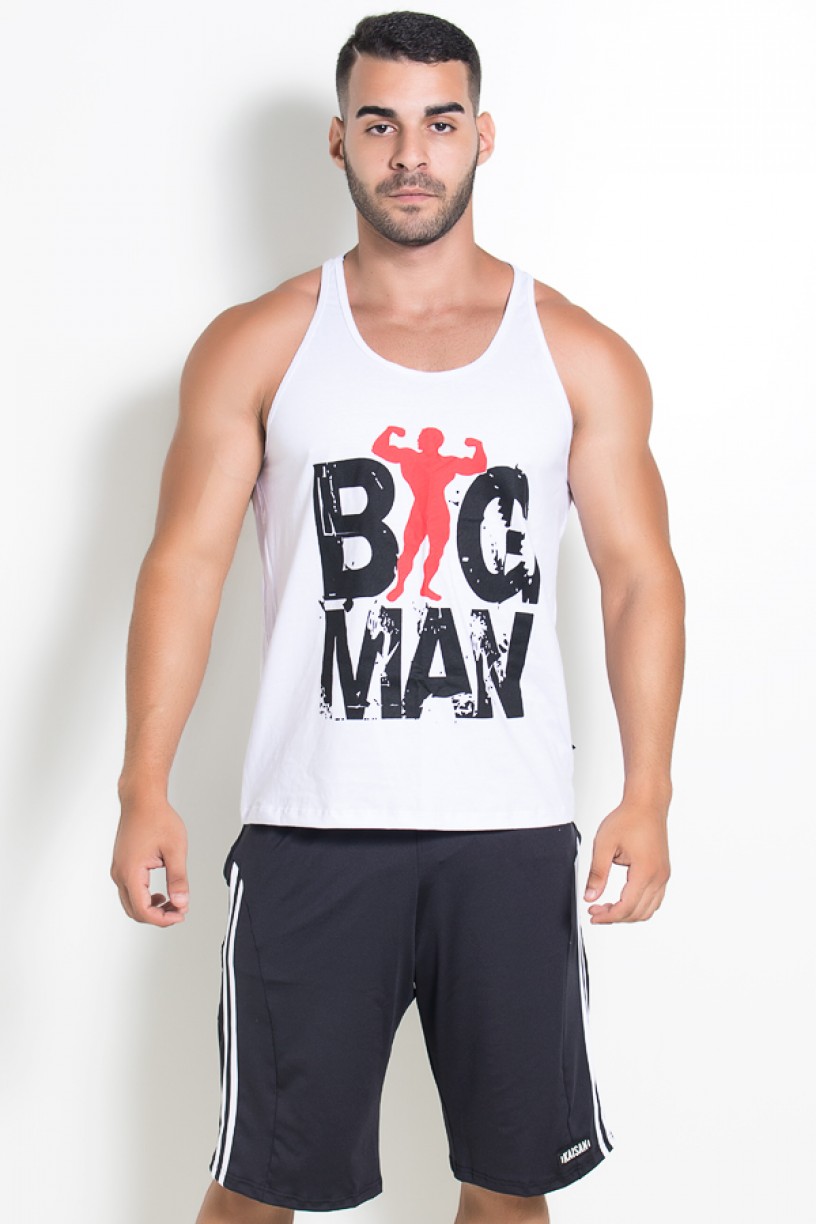 Camiseta Regata (Big Man) (Branco) | Ref: KS-F526-001