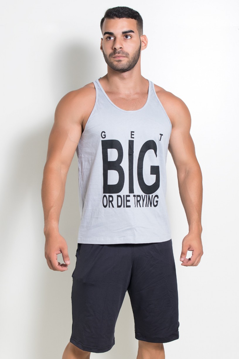 Camiseta Regata (Get Big Or Die Trying) (Cinza) | Ref: KS-F529-004