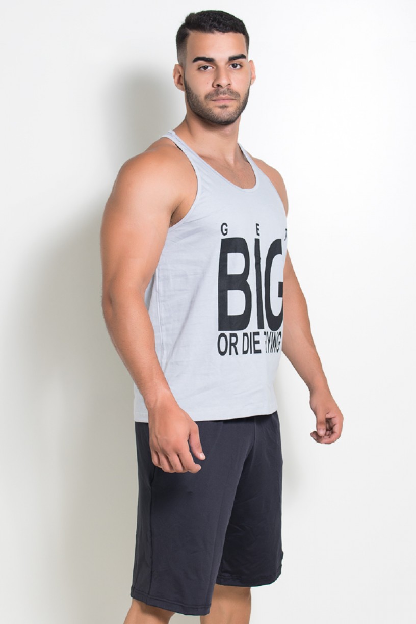 Camiseta Regata (Get Big Or Die Trying) (Cinza) | Ref: KS-F529-004