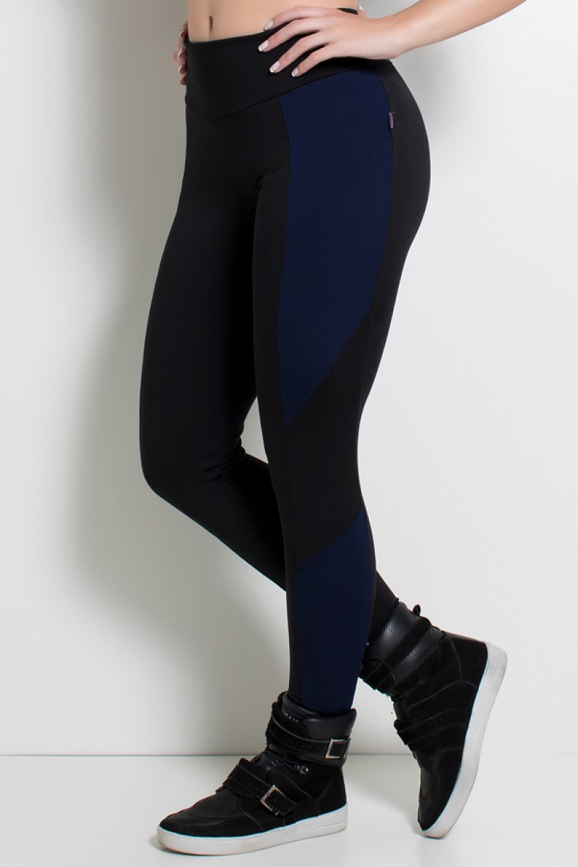 Calça Jéssica Duas Cores (Preto / Azul Marinho) | Ref: KS-F567-003