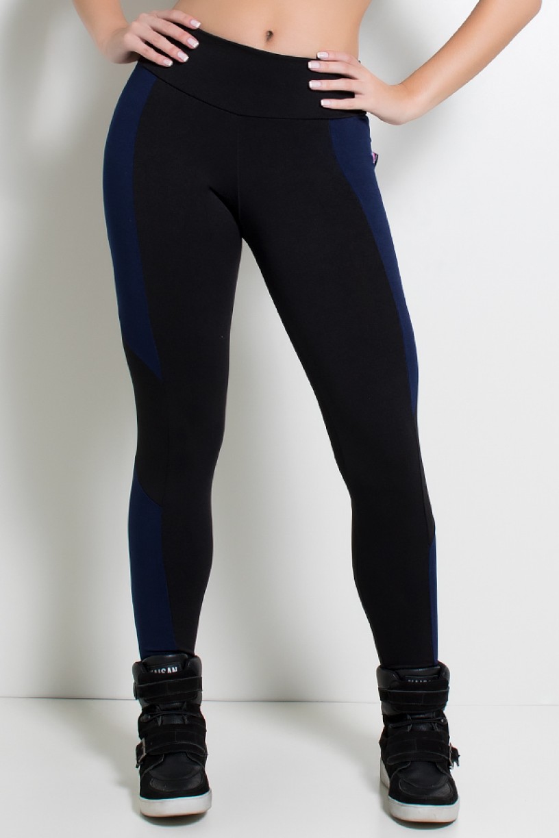 Calça Jéssica Duas Cores (Preto / Azul Marinho) | Ref: KS-F567-003