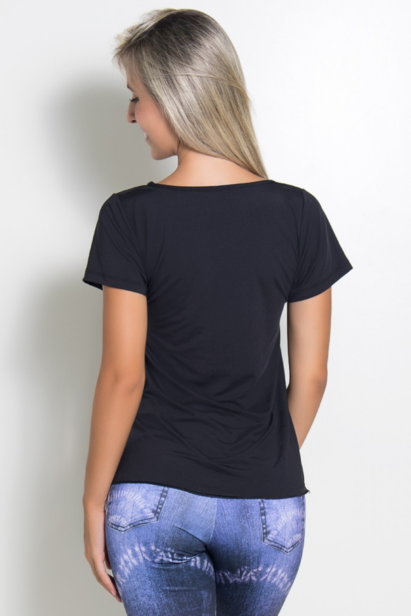 Camiseta Paloma Microlight Be Fitness (Preto) | Ref: KS-F574-001