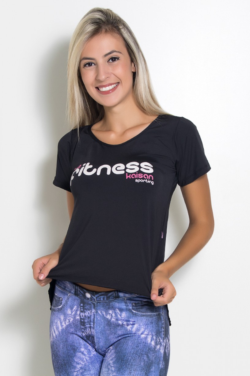 Camiseta Paloma Microlight Be Fitness (Preto) | Ref: KS-F574-001