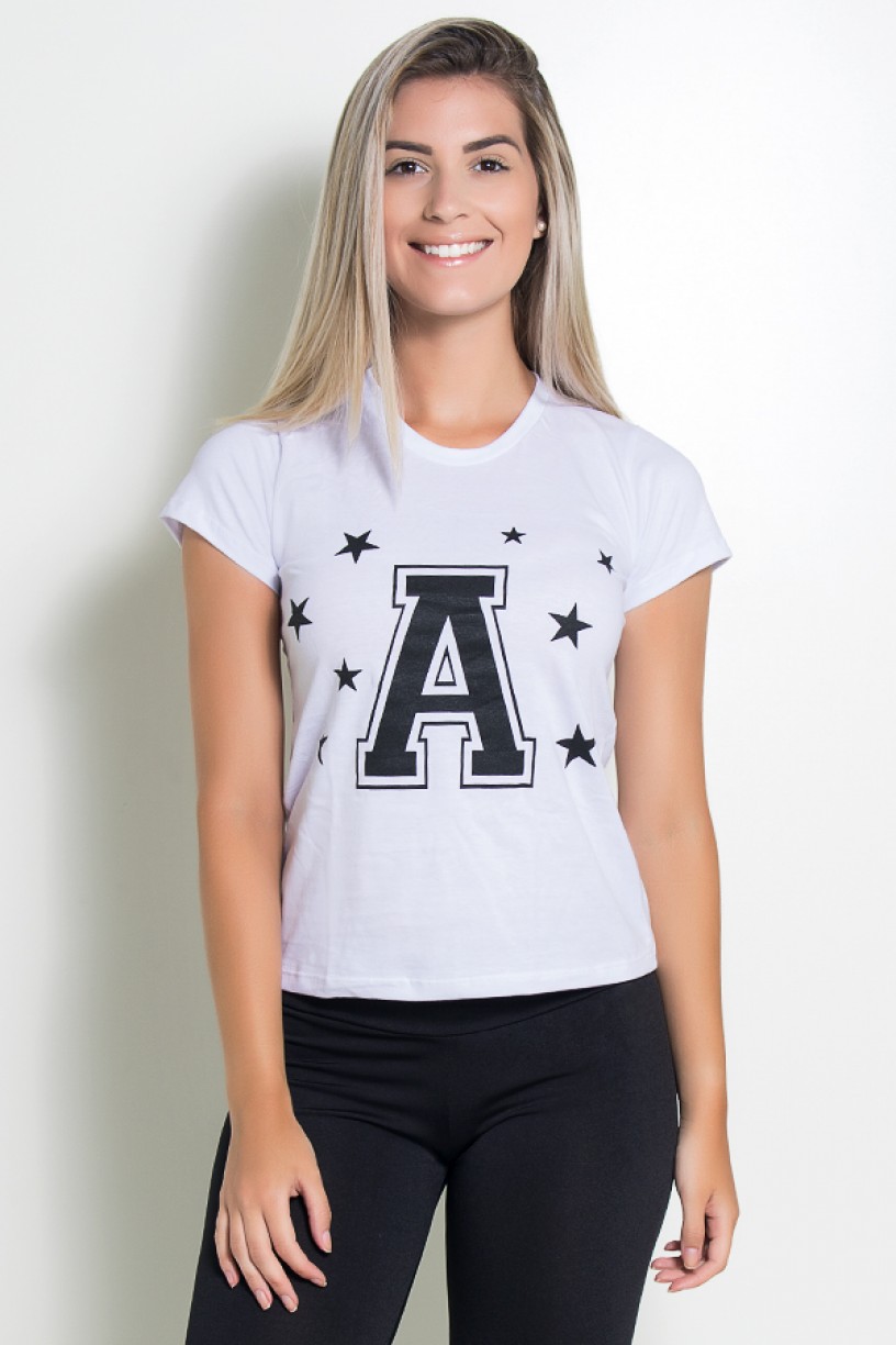 Camiseta Feminina A com Estrelas | Ref: KS-F701