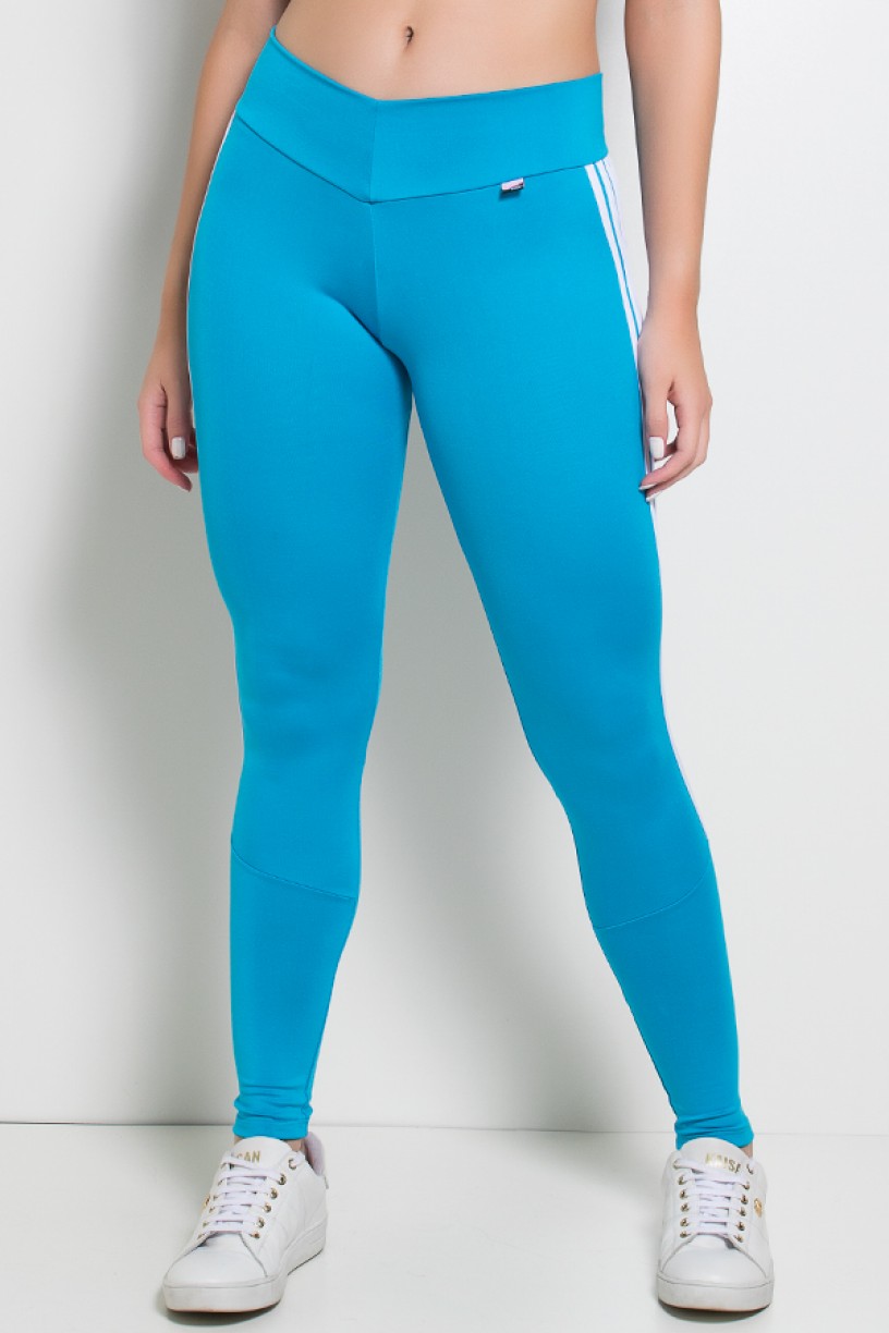 Legging com Cós em V e Listras | Ref: F713 