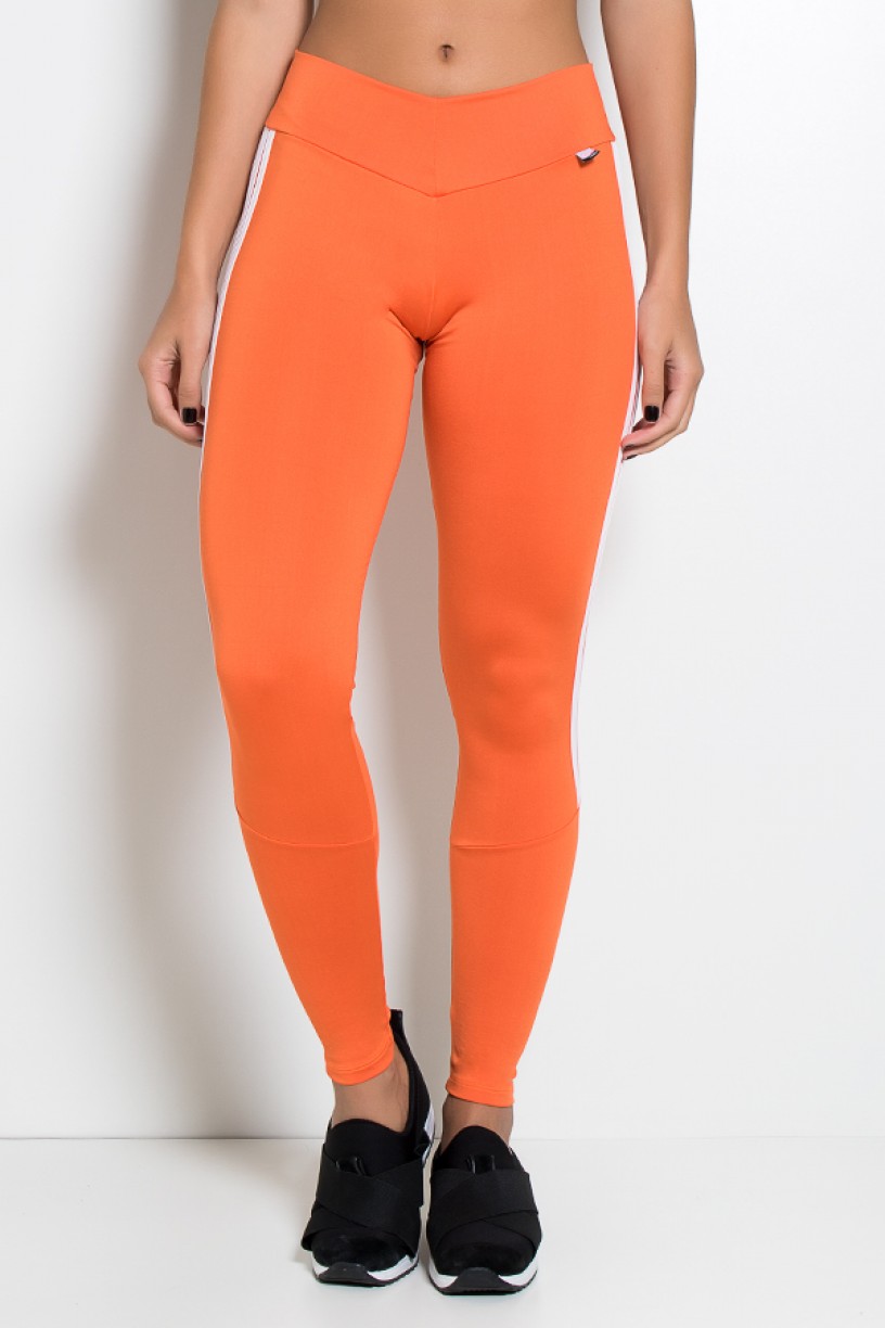 Legging com Cós em V e Listras | Ref: F713