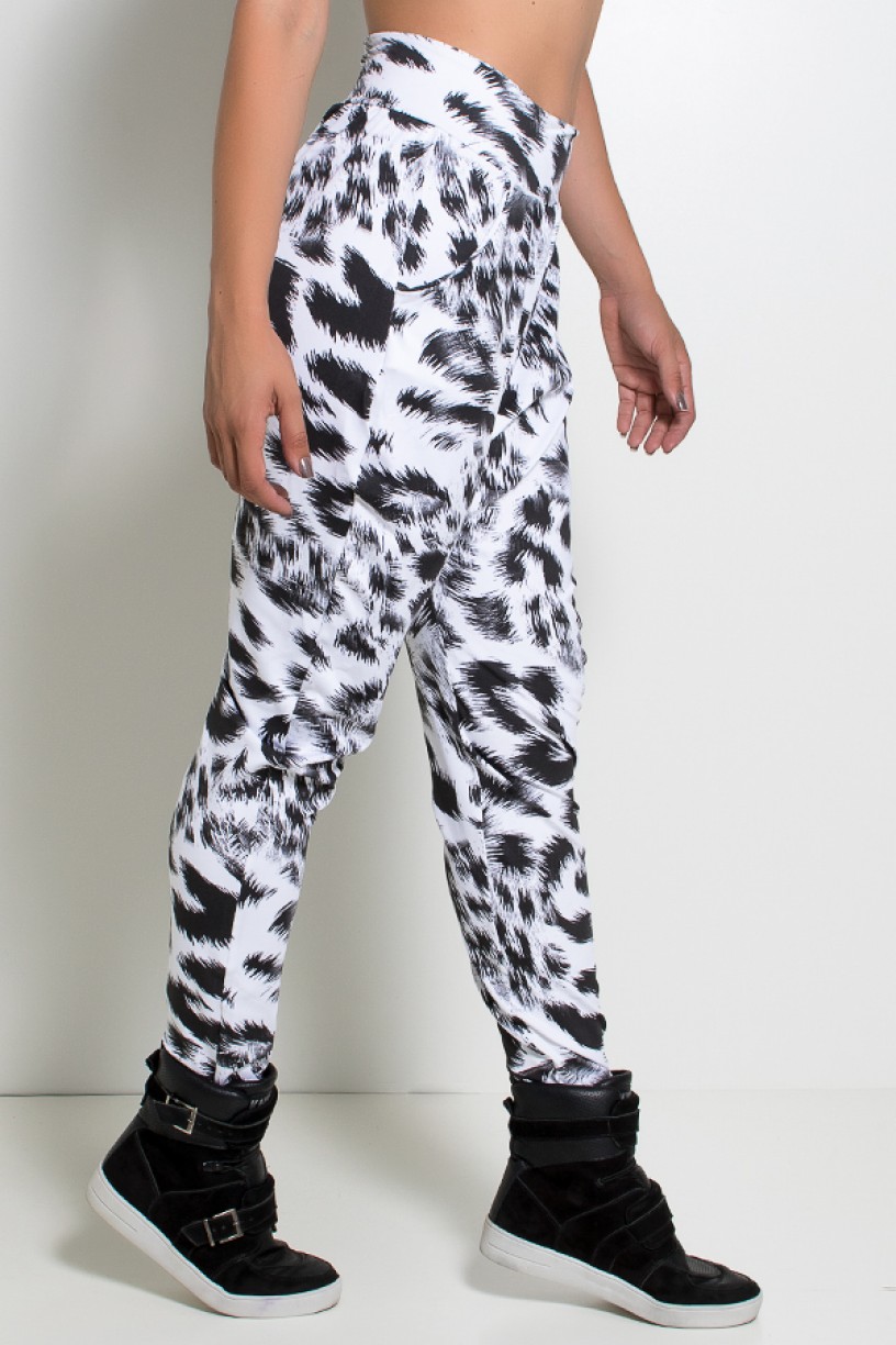 Calça Saruel Estampada (Onça Preta e Branca) | Ref: KS-F714-004