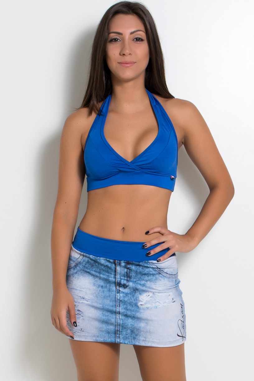 Top de Pescoço Liso (Azul Royal) | Ref: KS-F91-003