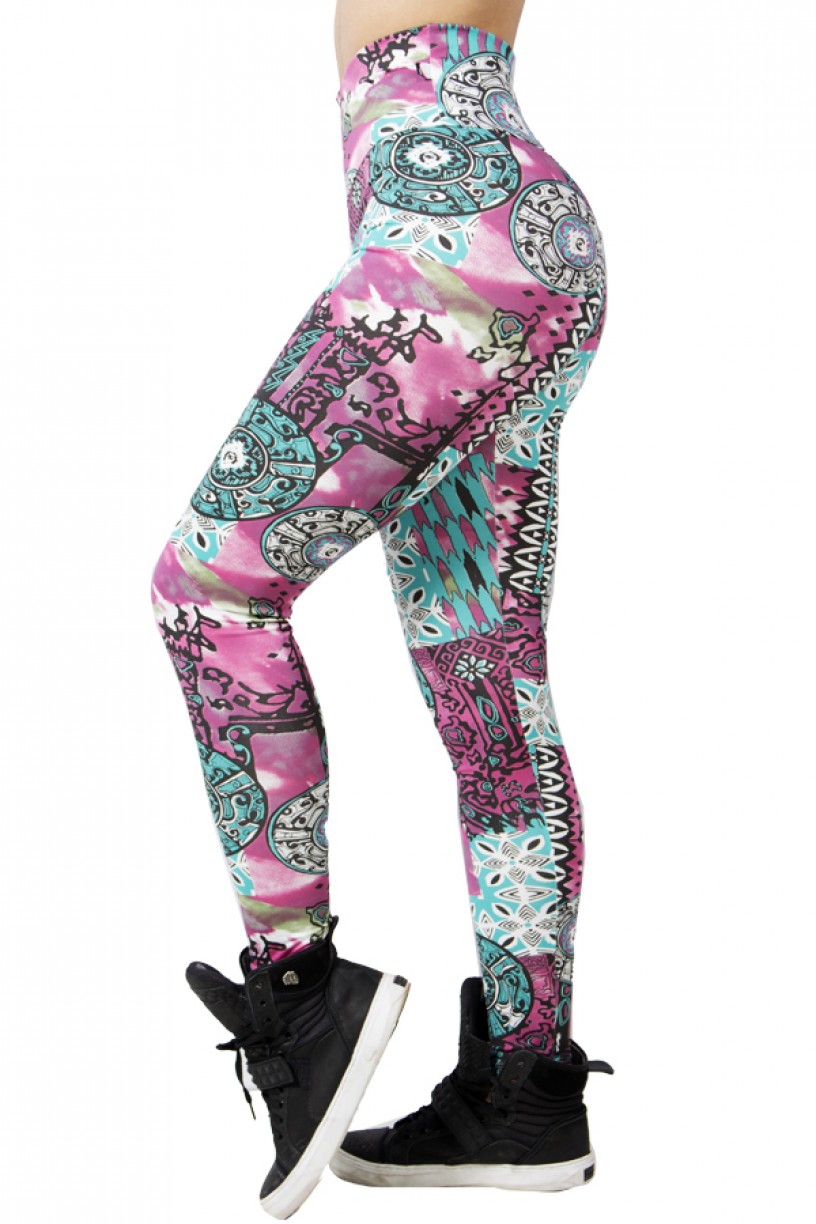 Legging Estampada Indígena Vinho e Verde | Ref: CA122 