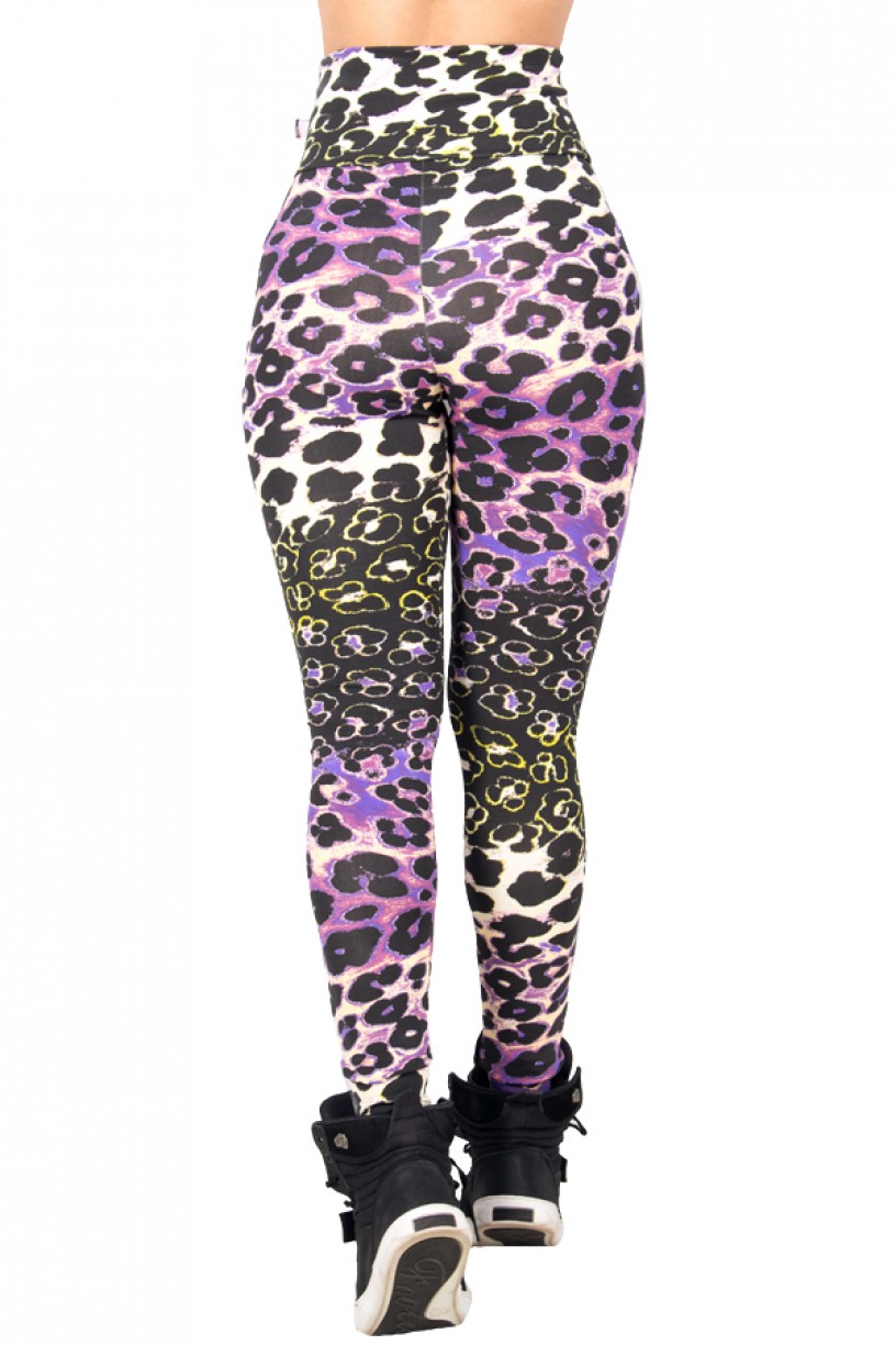 Legging Estampada Flores Roxa com Amarelo | Ref: CA398