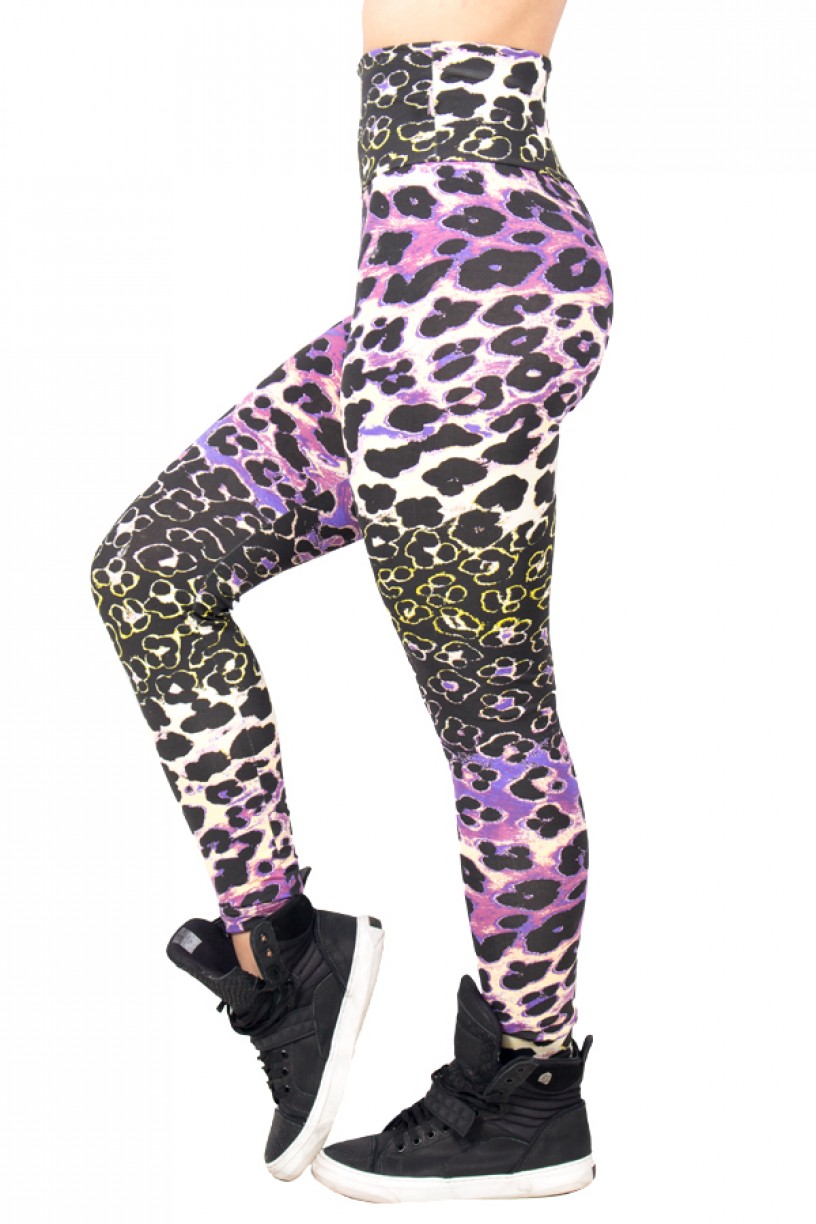 Legging Estampada Flores Roxa com Amarelo | Ref: CA398