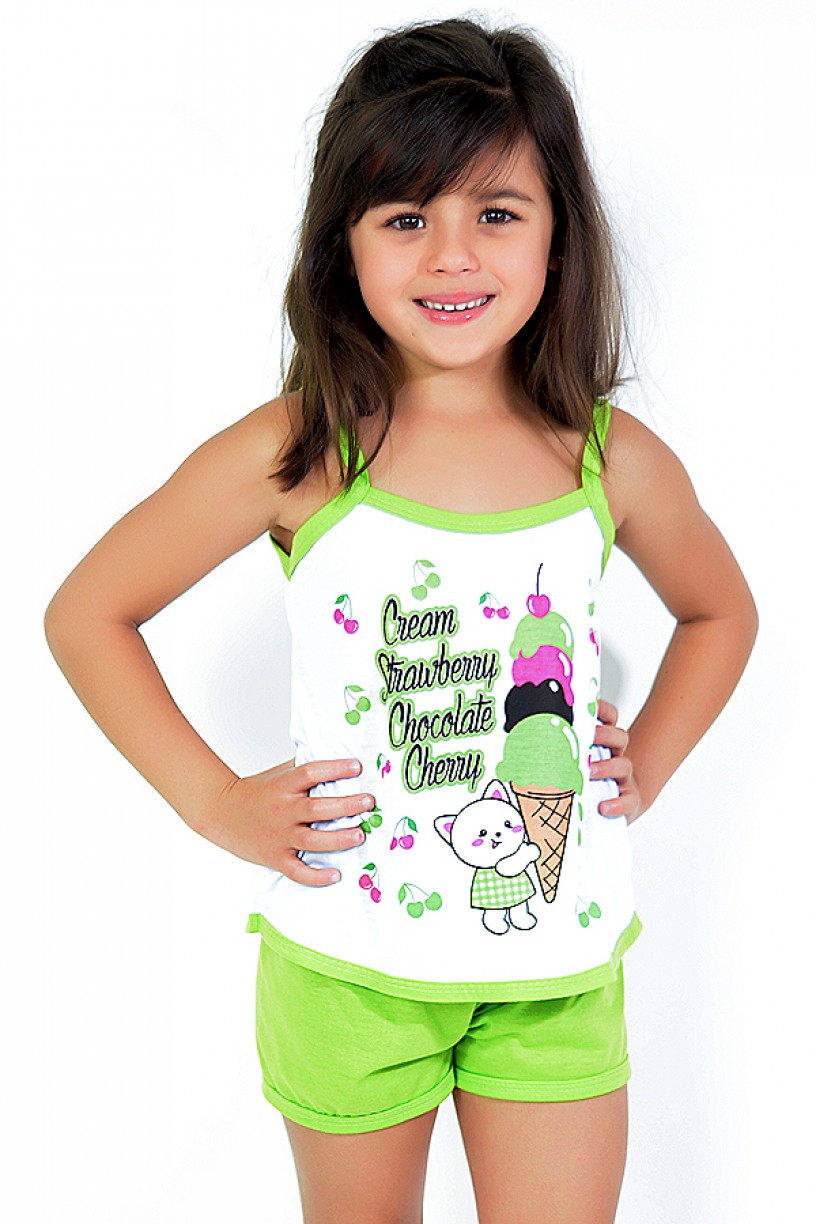 Babydoll Infantil 035 (Verde) | Ref: CEZ-PA035-001