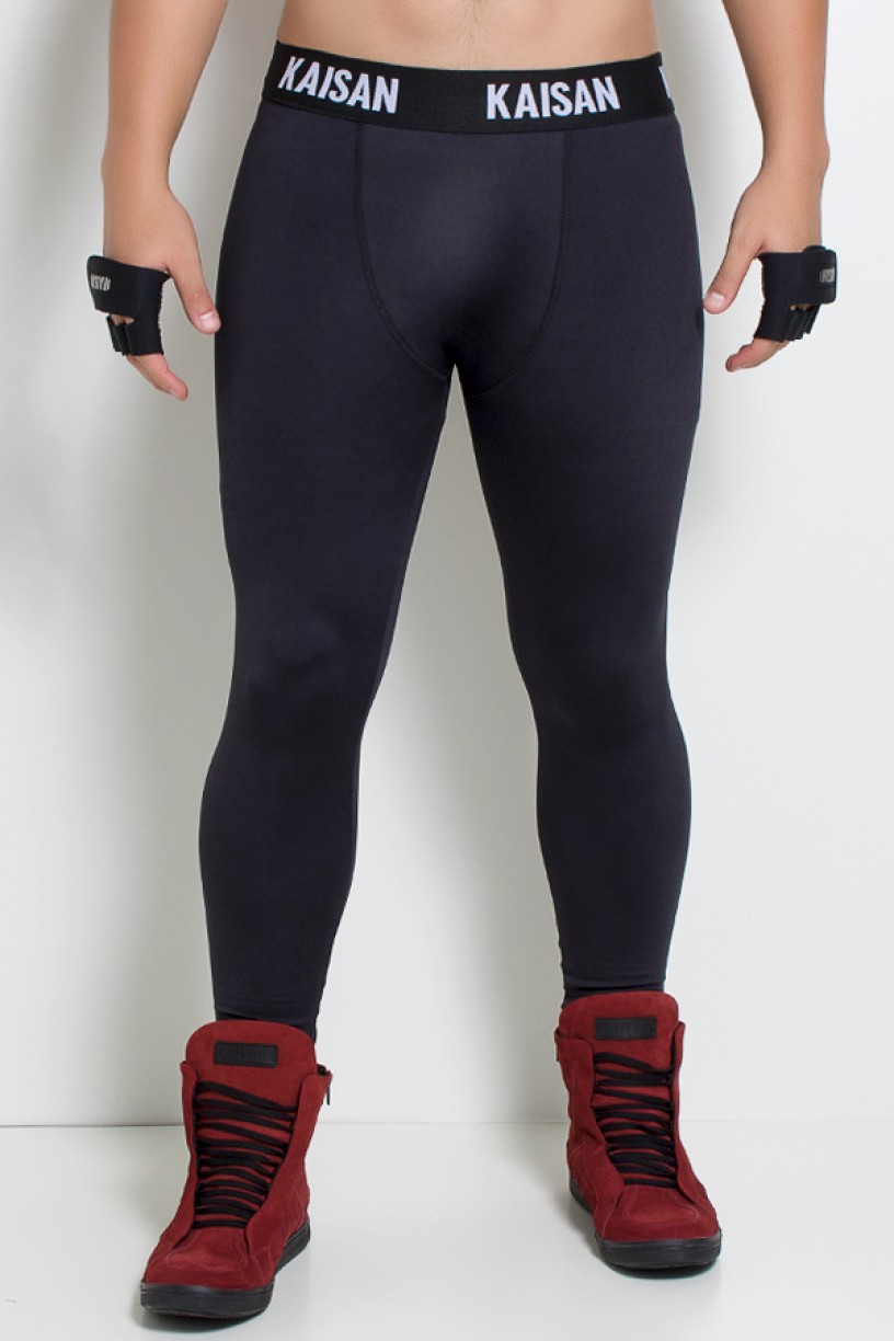 Calça Legging Masculina com Cós de Elástico (Preto) | Ref: KS-H10-001