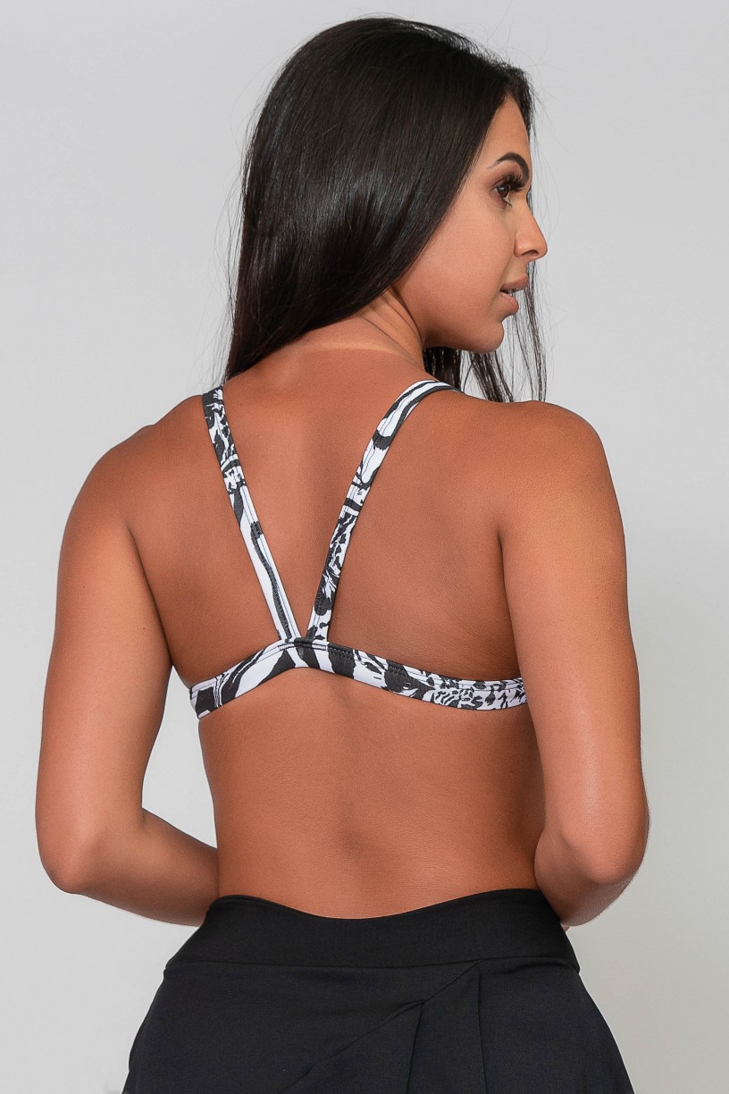 Top Fitness Estampado (Tigre Branco e Preto) | Ref: K2568-L