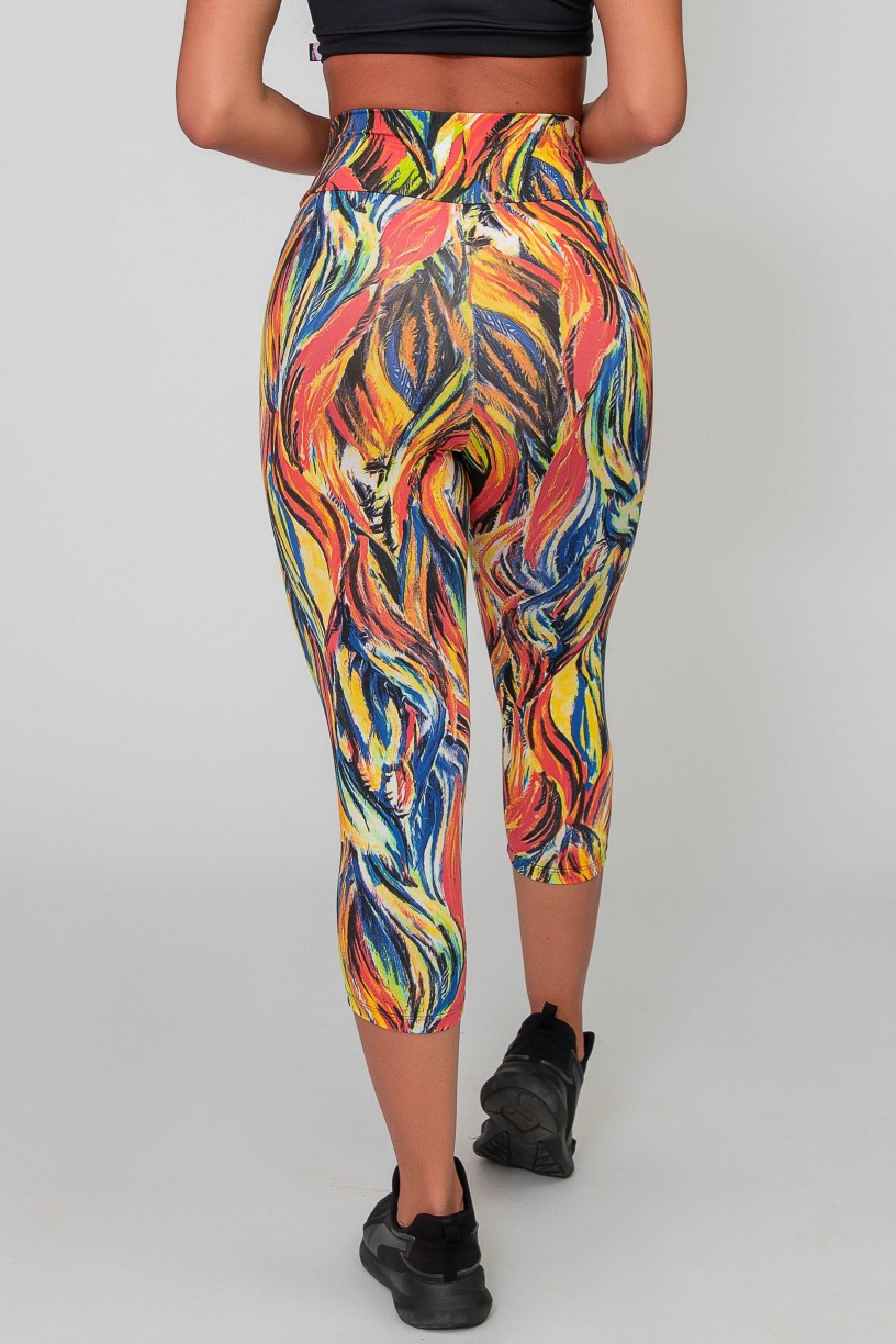 Calça Corsário Estampada (Abstrato Fluor 3) | Ref: K2586-C