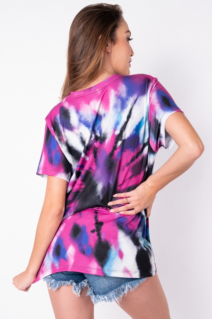 Camisetão Estampa Digital Tie Dye (Pink / Roxo) | Ref: K2696-A