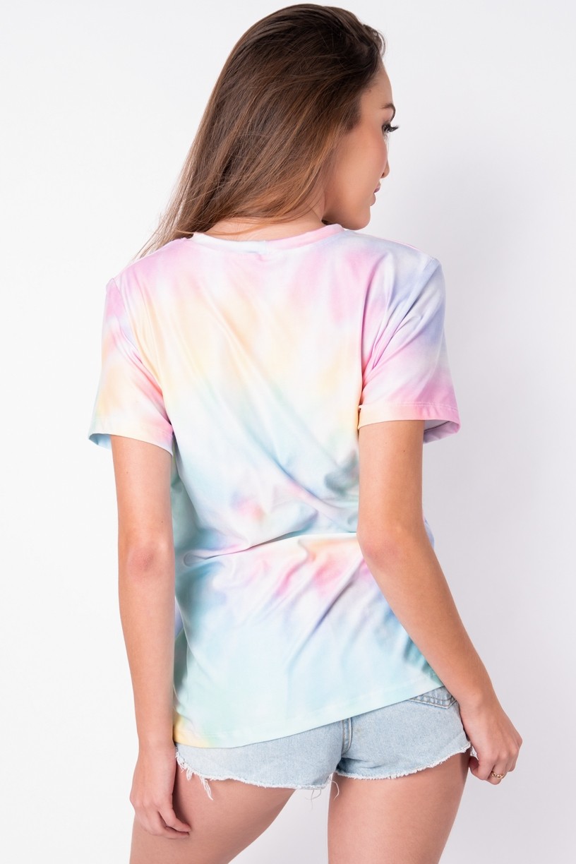 Camisetão Estampa Digital Tie Dye (Arco-Íris Claro) | Ref: K2696-C