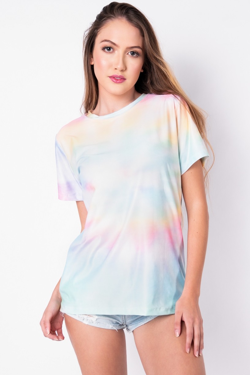 Camisetão Estampa Digital Tie Dye (Arco-Íris Claro) | Ref: K2696-C