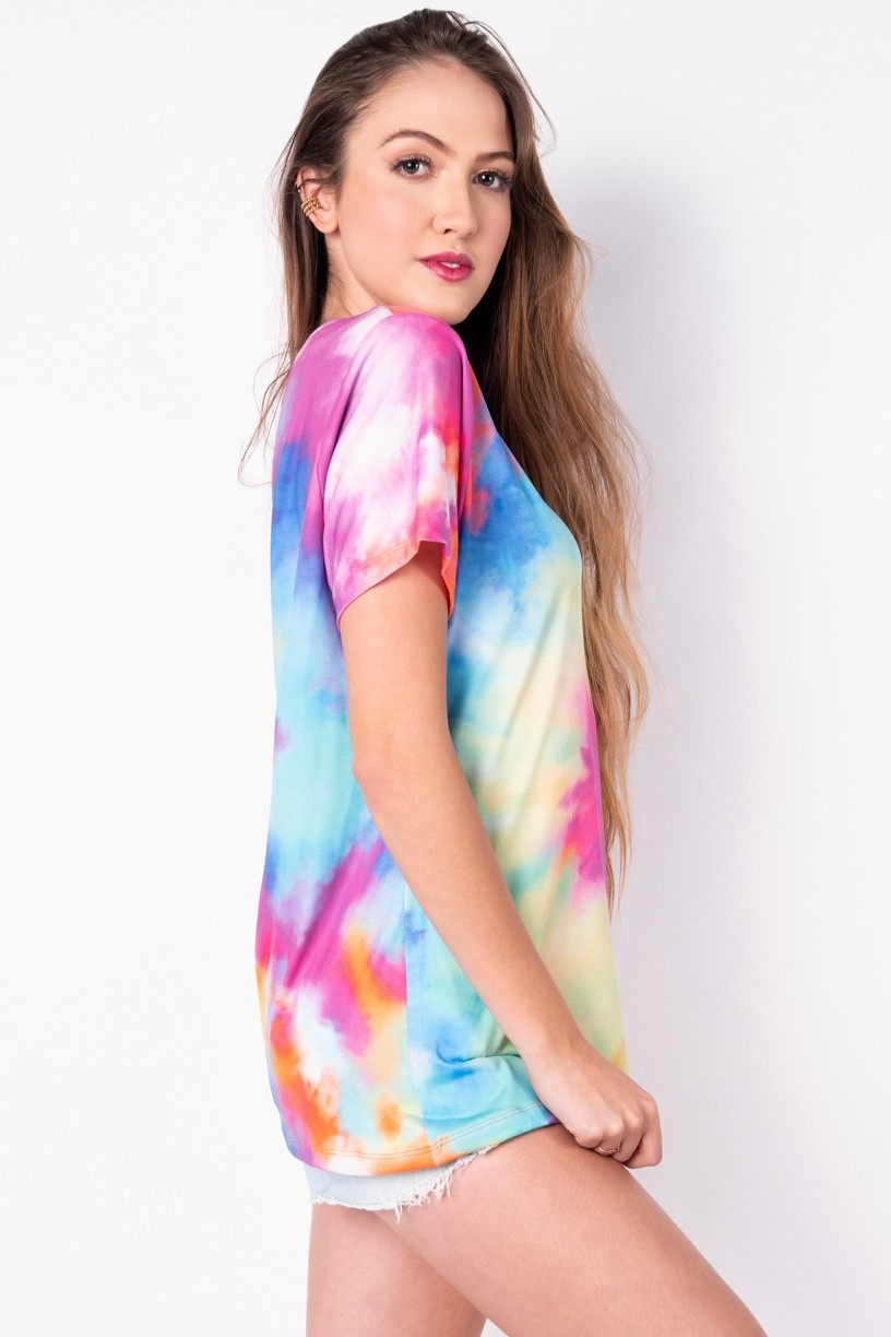 Camisetão Estampa Digital Tie Dye (Azul / Verde) | Ref: K2696-H