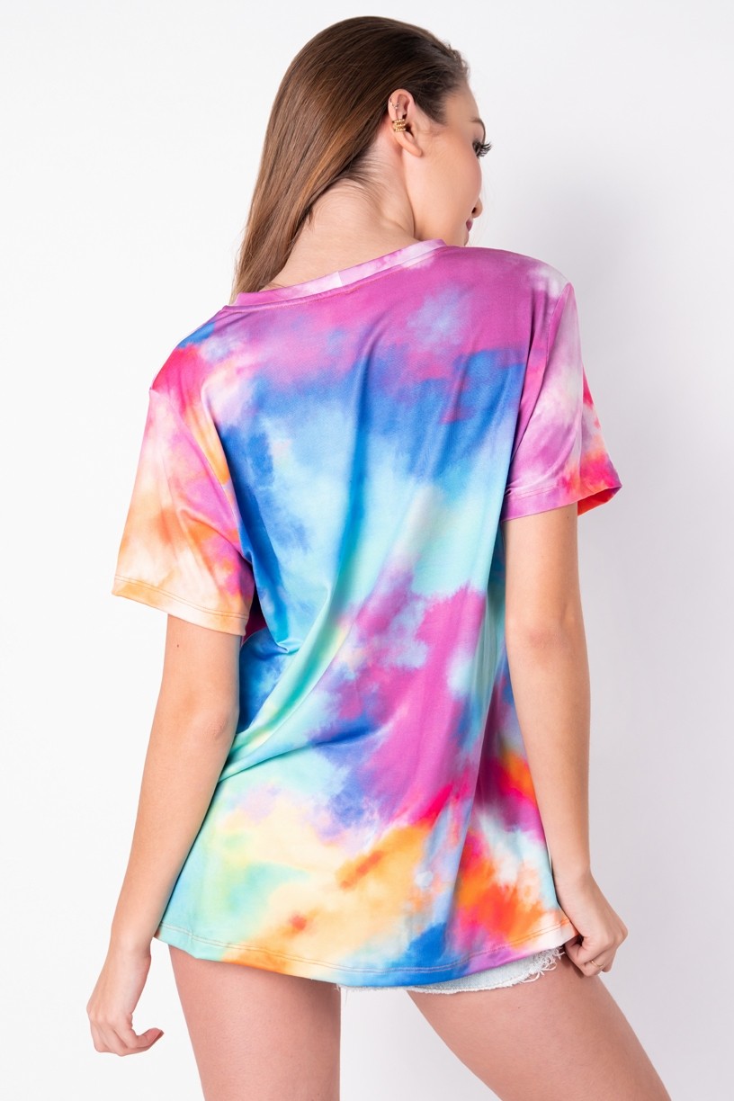 Camisetão Estampa Digital Tie Dye (Azul / Verde) | Ref: K2696-H