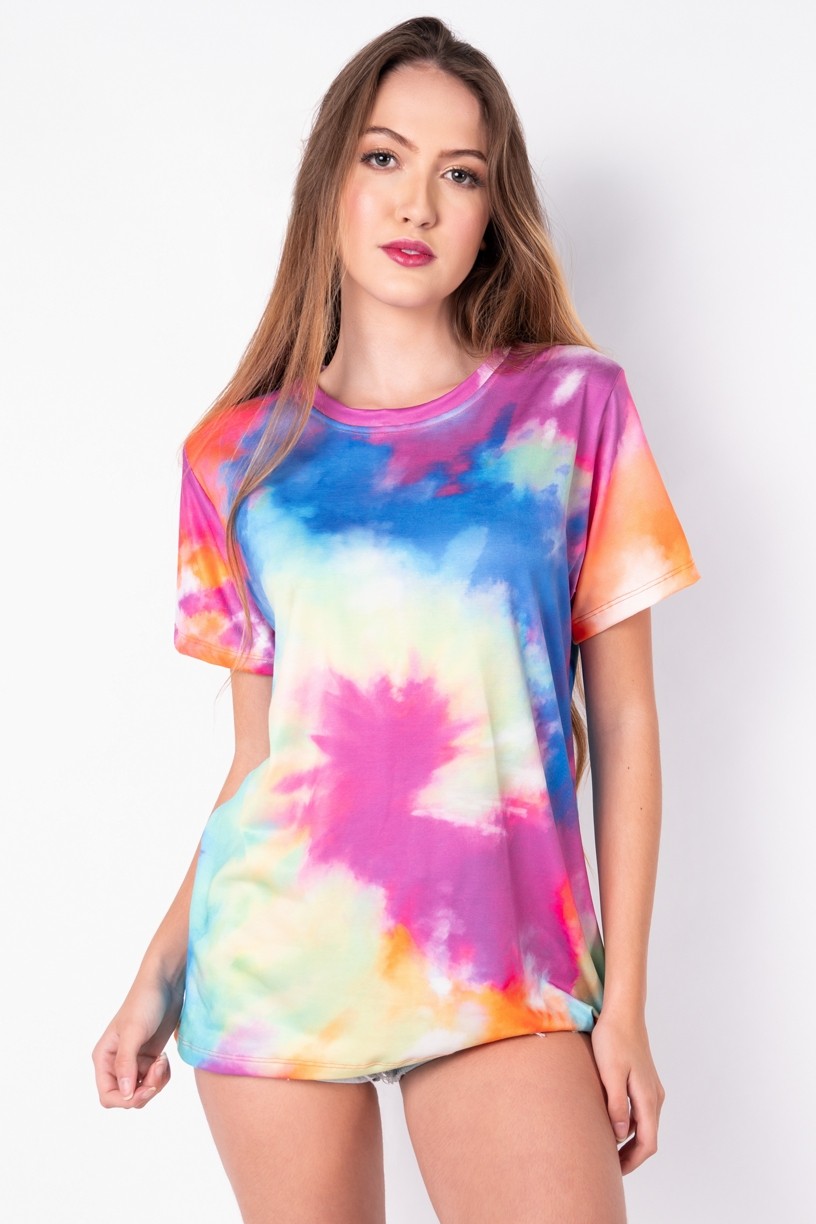 Camisetão Estampa Digital Tie Dye (Azul / Verde) | Ref: K2696-H