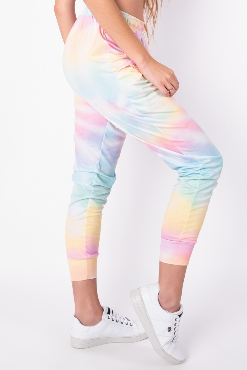 Calça Jogger Estampa Digital Tie Dye (Arco-Íris Claro) | Ref: K2826-C