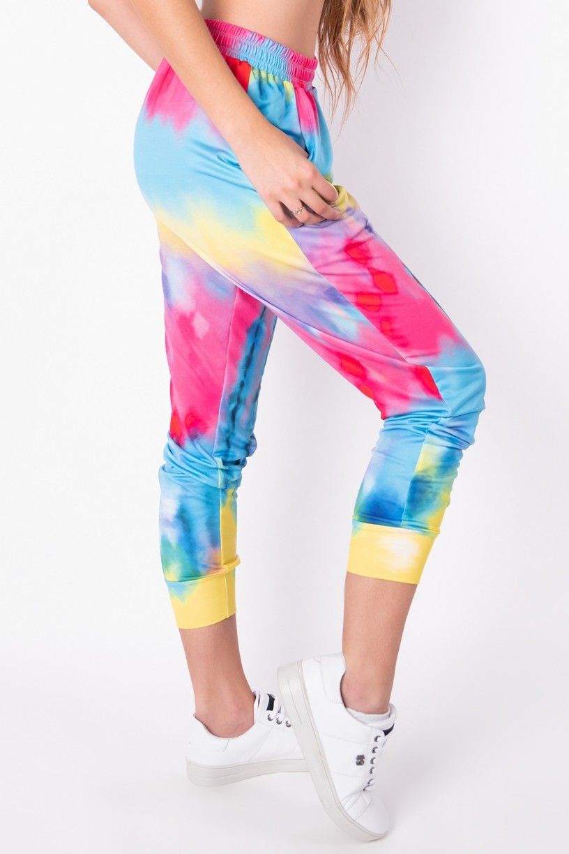 Calça Jogger Estampa Digital Tie Dye (Azul / Amarelo) | Ref: K2826-I