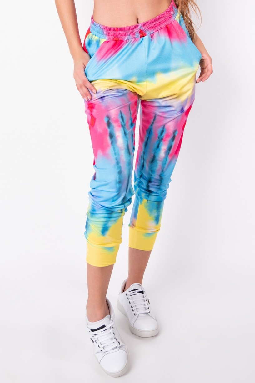 Calça Jogger Estampa Digital Tie Dye (Azul / Amarelo) | Ref: K2826-I