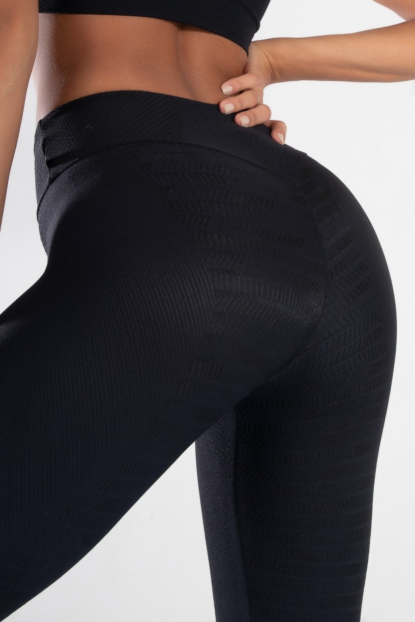 Calça Legging Levanta Bumbum Cós com Bico (Preto) | Ref: K3071-A