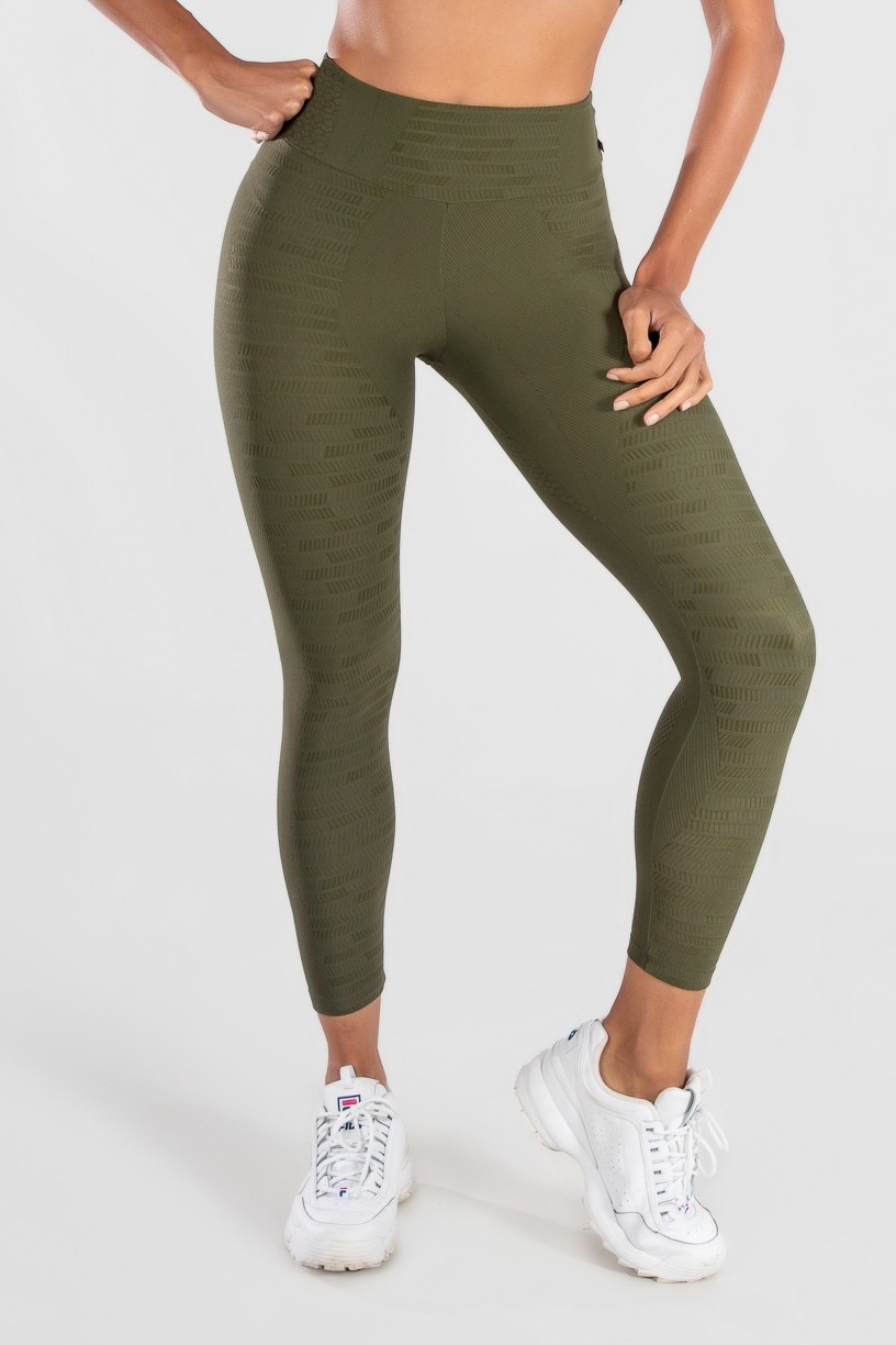 Calça Legging Levanta Bumbum Cós com Bico (Verde Militar) | Ref: K3071-B 