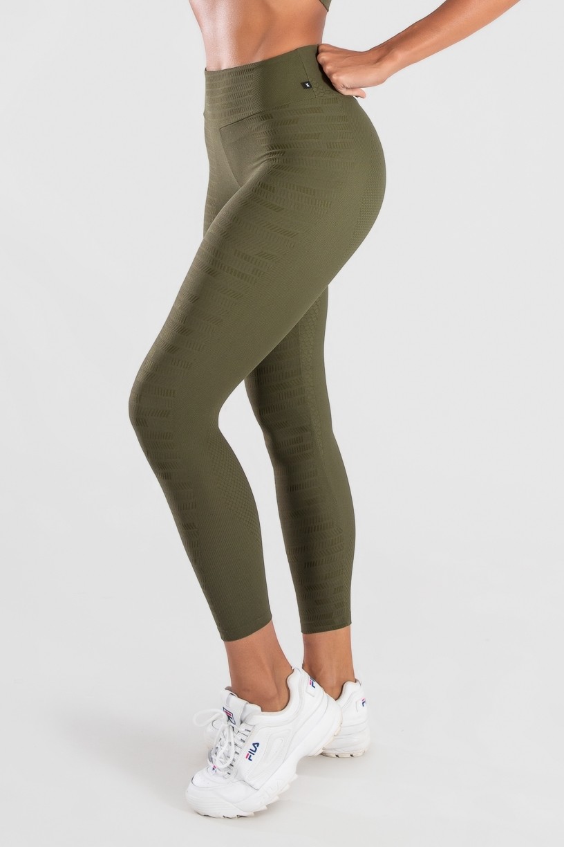 Calça Legging Levanta Bumbum Cós com Bico (Verde Militar) | Ref: K3071-B 