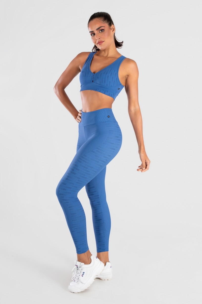 Calça Legging Levanta Bumbum Cós com Bico (Azul) | Ref: K3071-C