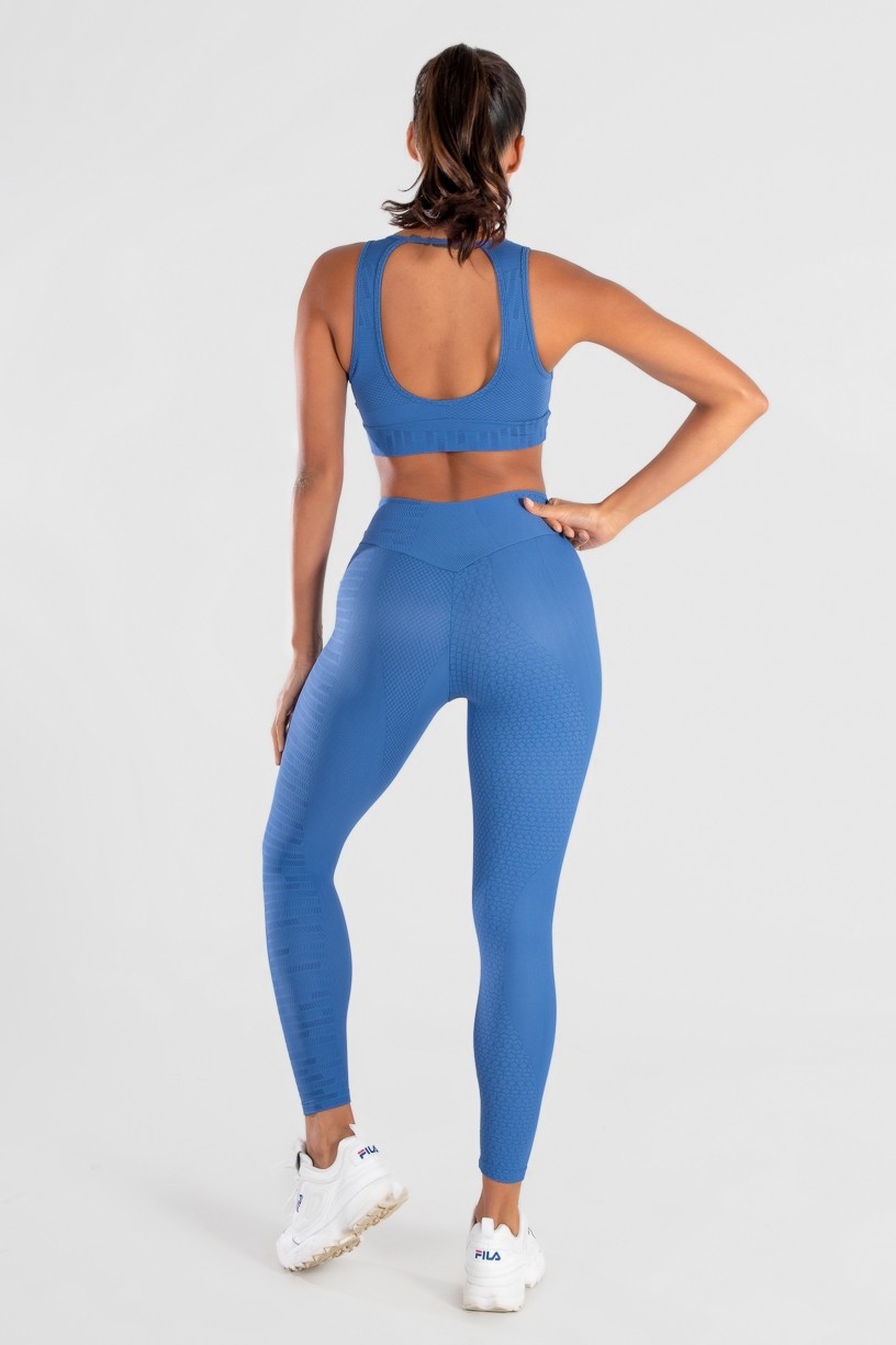 Calça Legging Levanta Bumbum Cós com Bico (Azul) | Ref: K3071-C