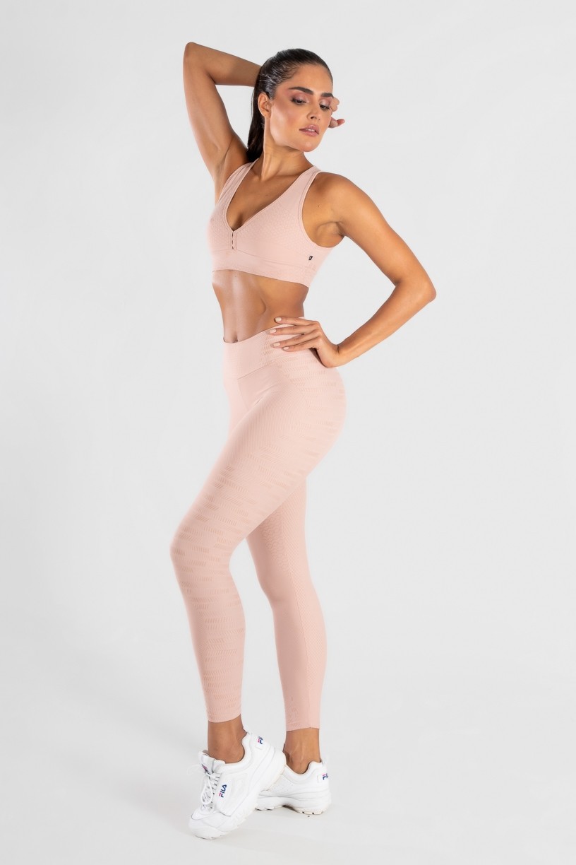 Calça Legging Levanta Bumbum Cós com Bico (Rosa) | Ref: K3071-D