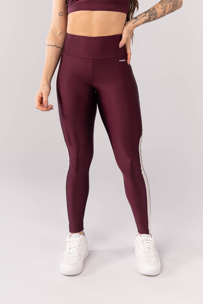 K4092-A_Calca_Legging_com_Faixa_Lateral_Vinho__Off_White__Ref_K4092-A