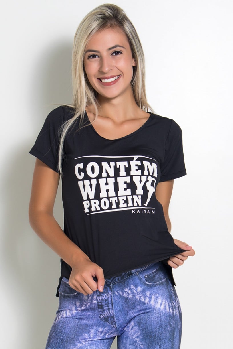 Camisa Paloma Microlight Contém Whey Protein (Preto) | Ref: KS-F429-001