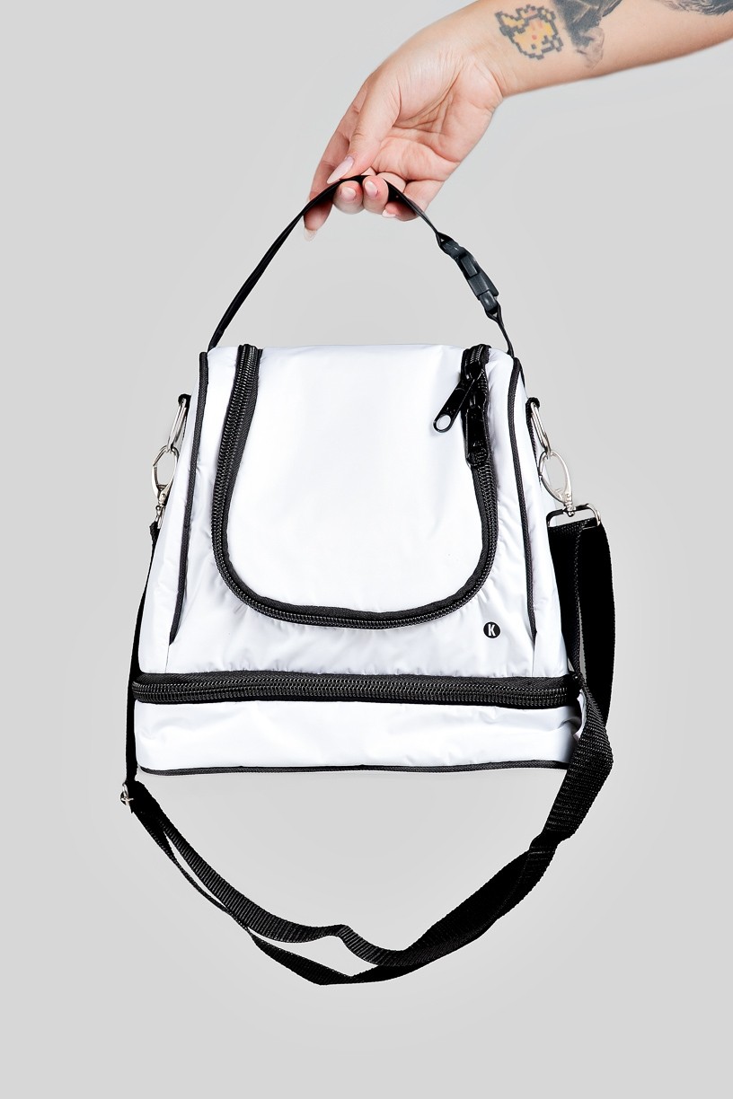 Lancheira Térmica com Silk (Branco / Preto) | Ref: K3201-B