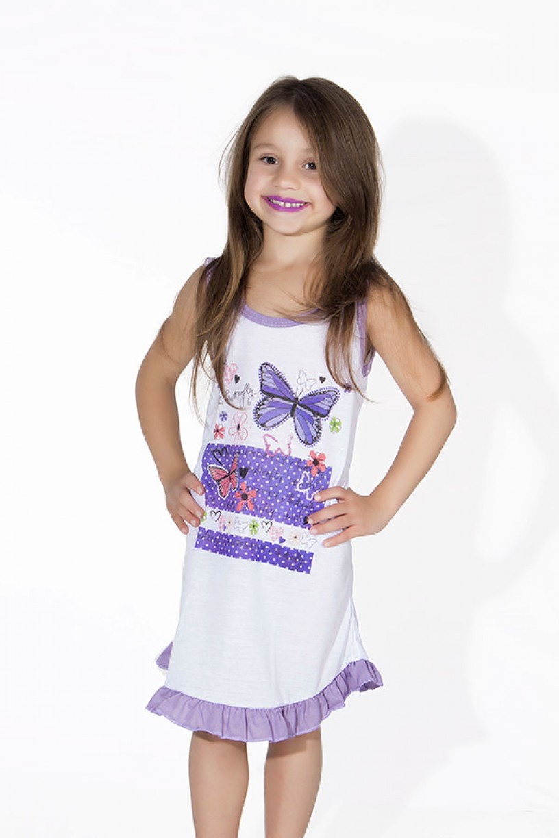 Camisola Infantil 060 (Lilas com borboletas)