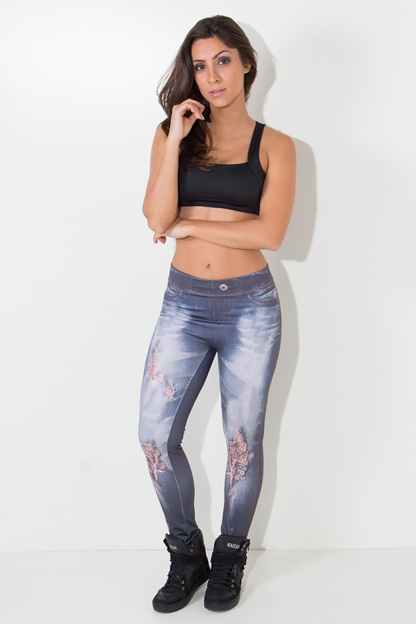 Legging Jeans Destroyed Sublimado | Ref: KS-F1863