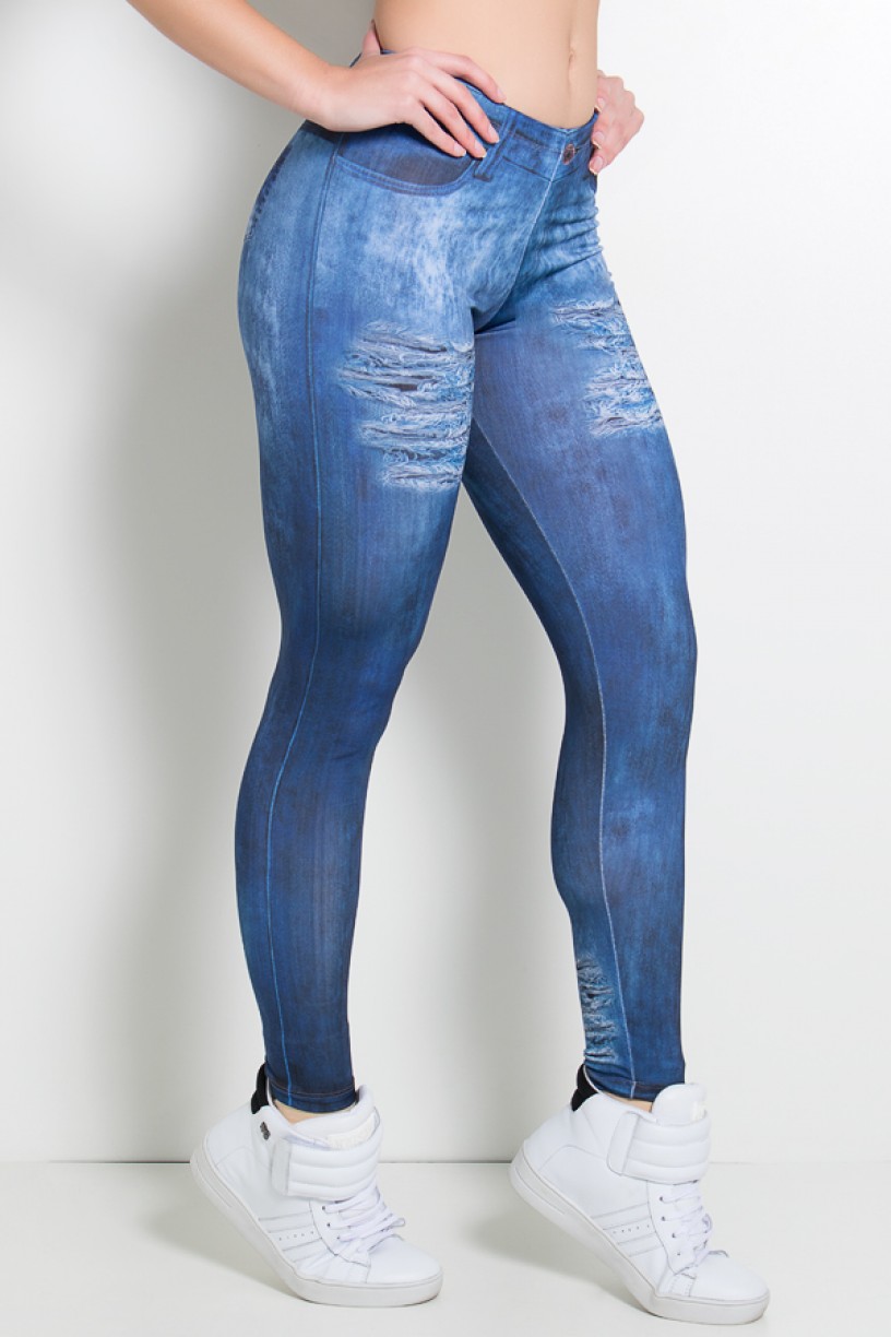 Legging Sublimada PRO (Jeans com Rasgos) | Ref: NTSP30-001