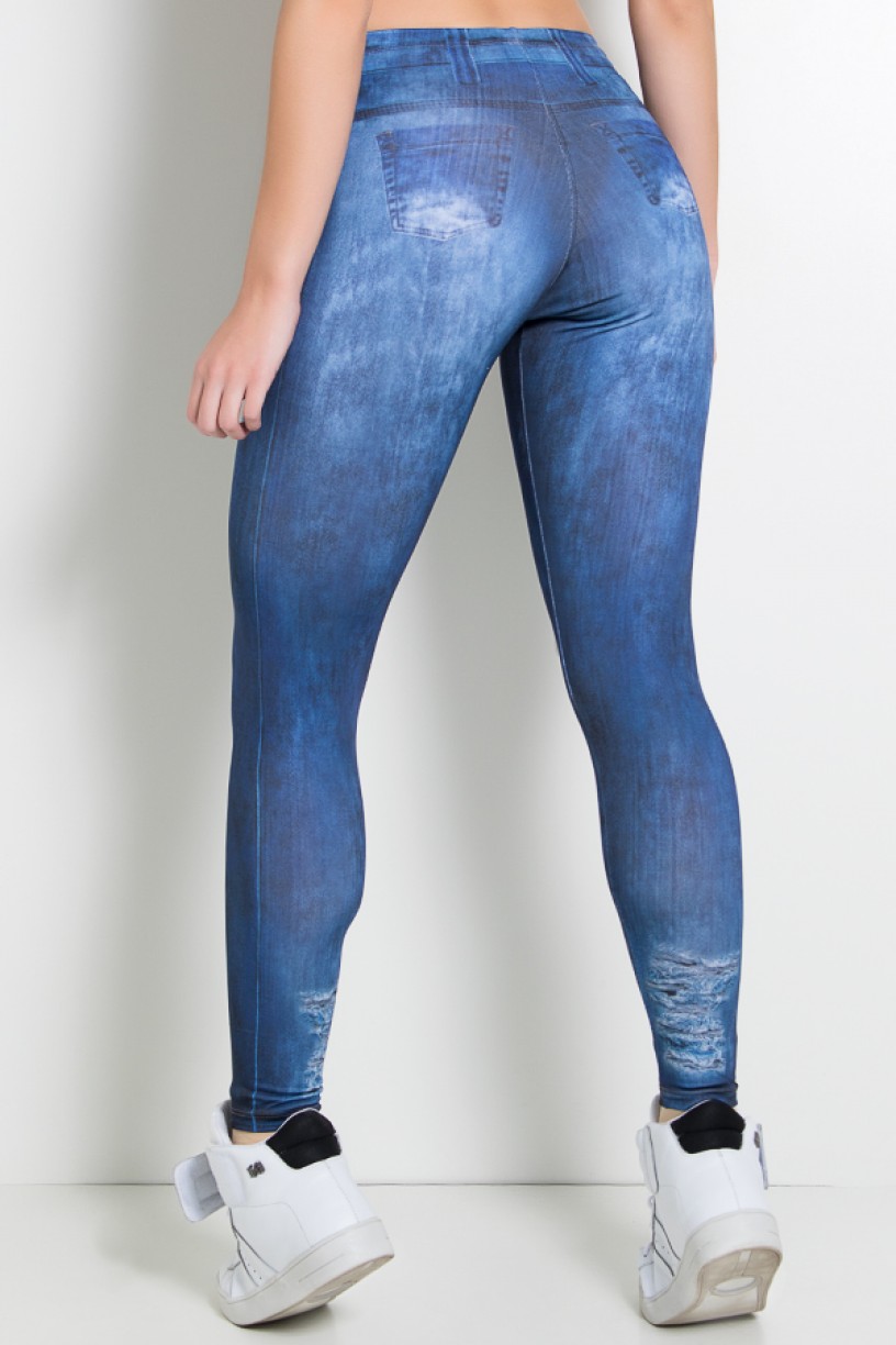 Legging Sublimada PRO (Jeans com Rasgos) | Ref: NTSP30-001