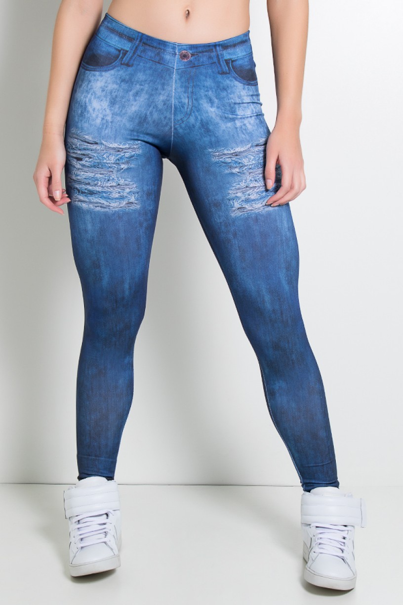 Legging Sublimada PRO (Jeans com Rasgos) | Ref: NTSP30-001