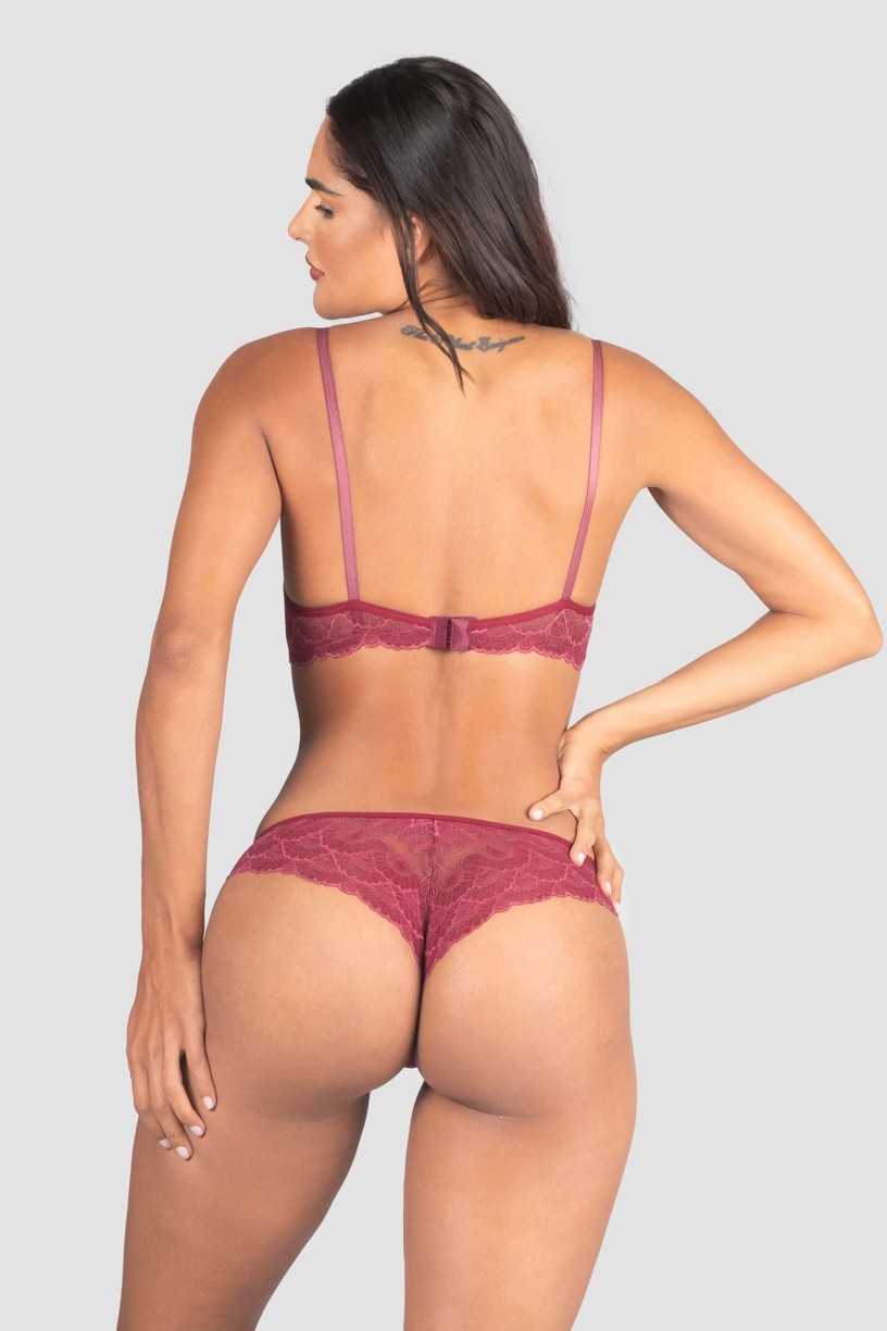 Conjunto Lingerie Esmeralda (Vinho) | Ref: P03-17-C