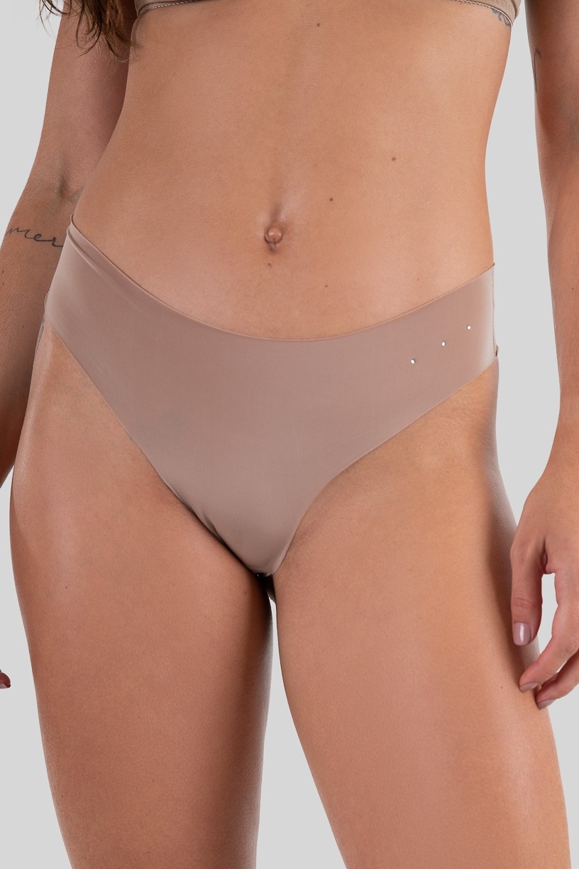 Tanga Fio Sem Costura (Bege) | Ref: P03-3-G