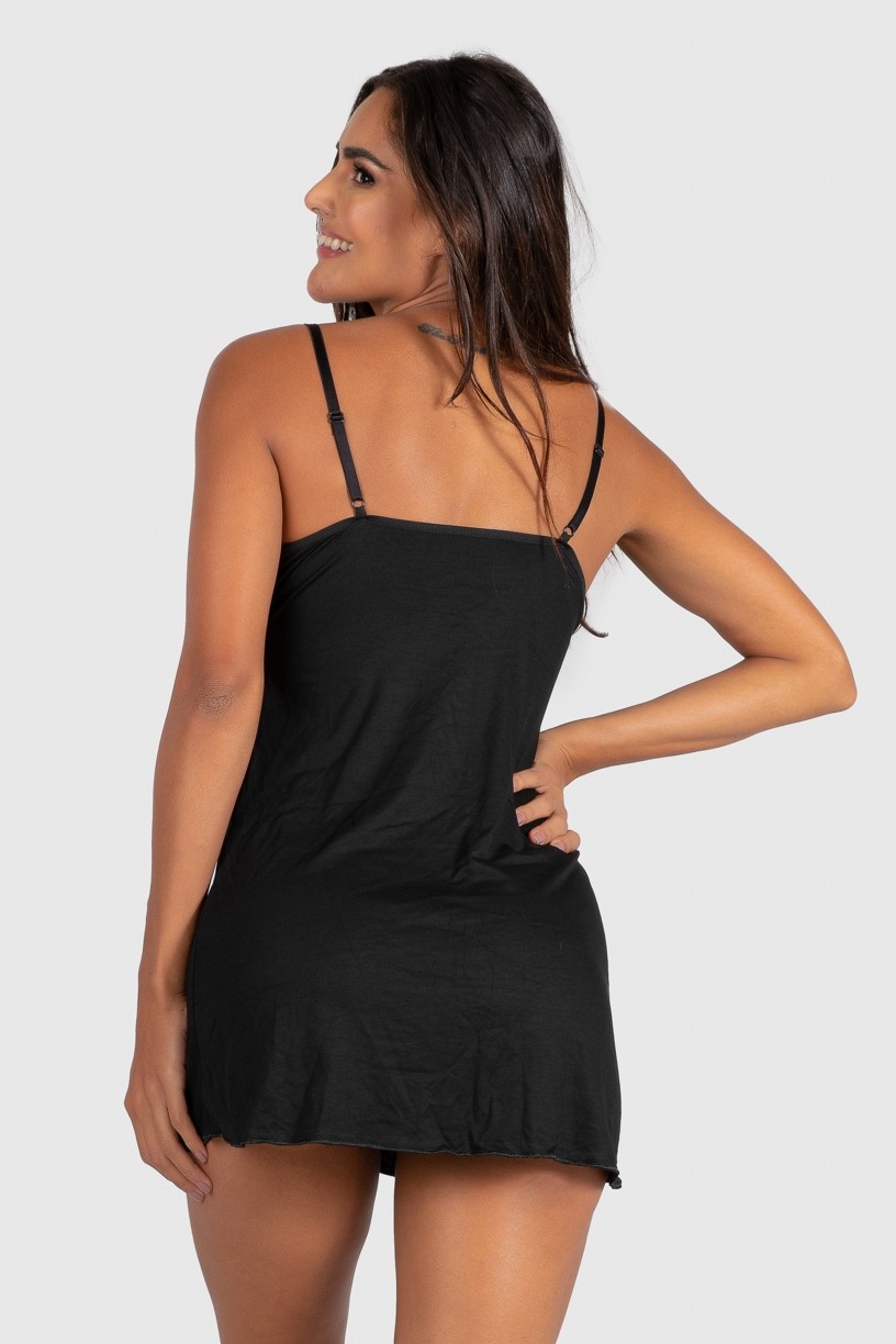 Camisola com Renda (Preto) | Ref: P03-6-A