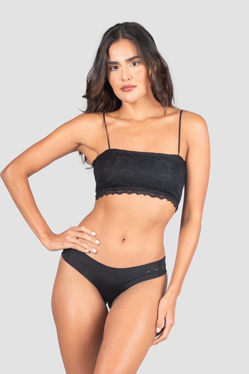 Cropped Lingerie de Renda (Preto) | Ref: P04-2-A