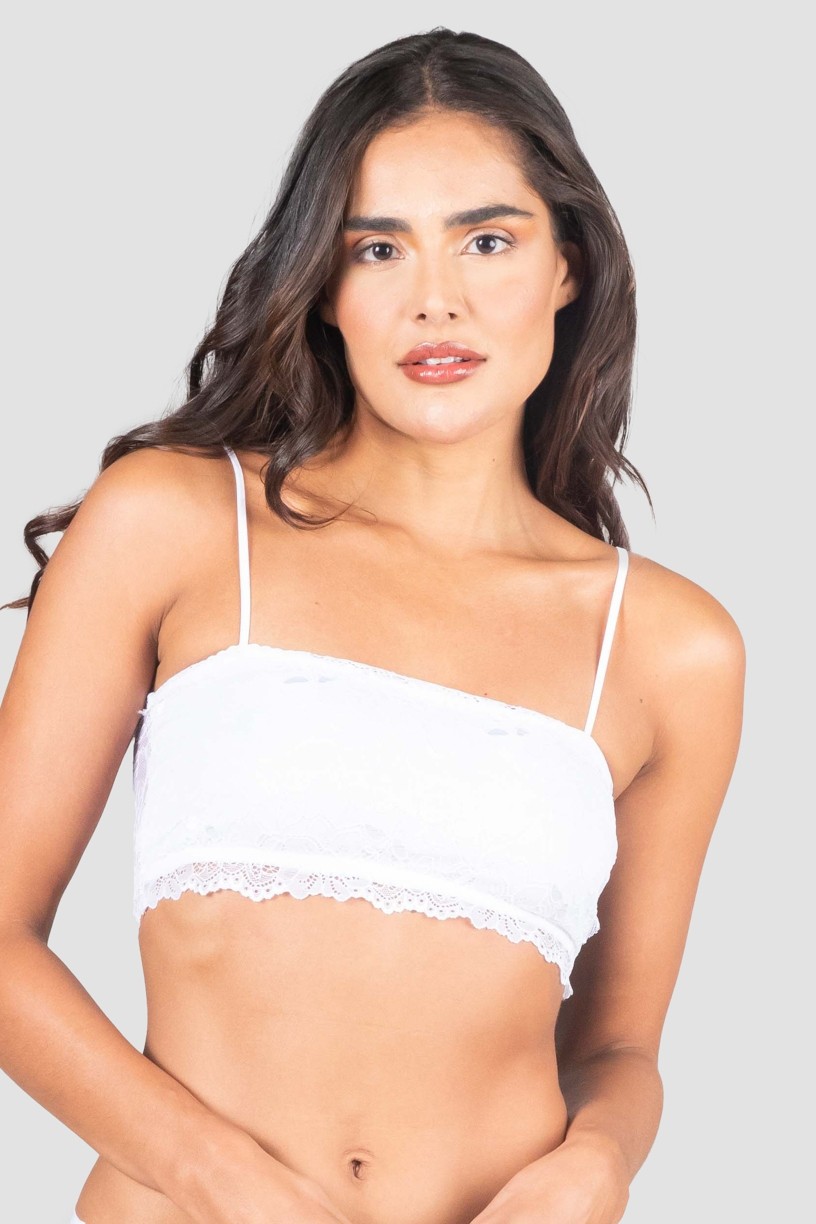 Cropped Lingerie de Renda (Branco) | Ref: P04-2-B