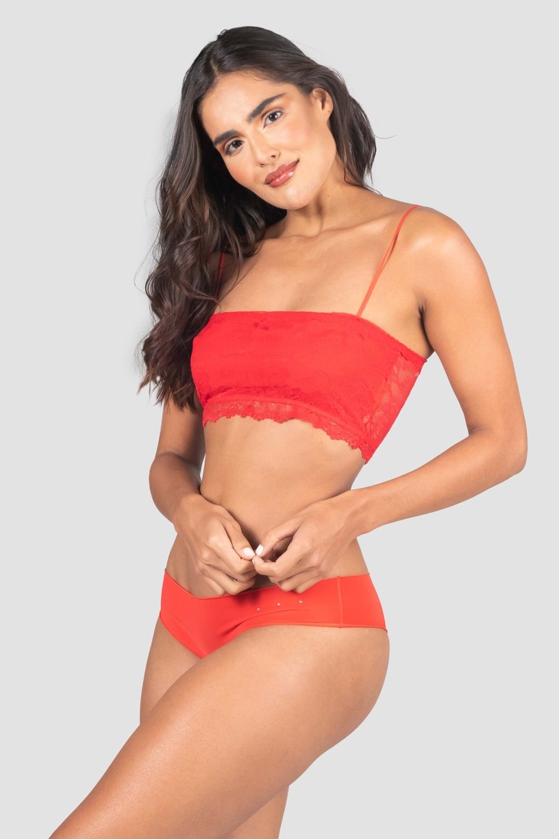 Cropped Lingerie de Renda (Vermelho) | Ref: P04-2-C