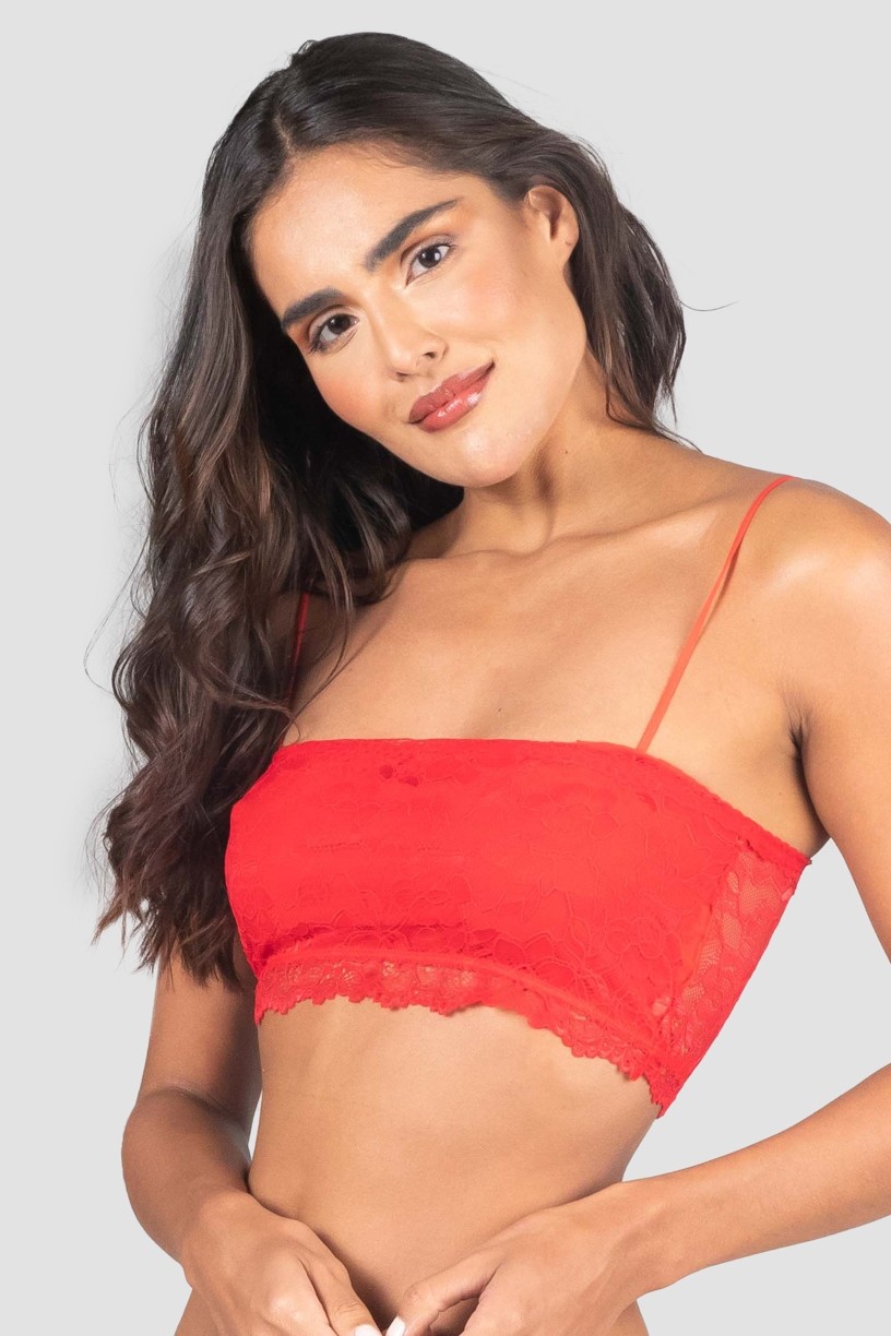 Cropped Lingerie de Renda (Vermelho) | Ref: P04-2-C