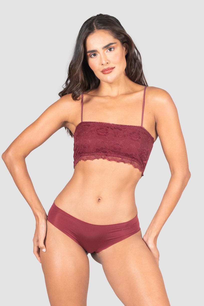 Cropped Lingerie de Renda (Vinho) | Ref: P04-2-D